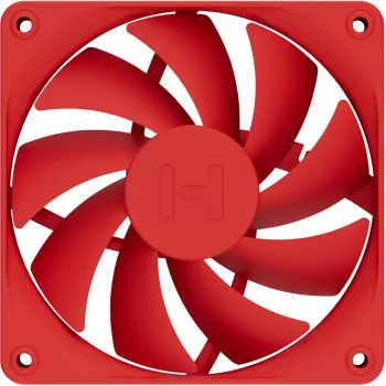 Ventoinha de refrigeração para computador HYTE FA12-RR-4 120 mm, 1500 rpm, 72 m³/h, 1,6 mmH2O, rolamento fluido dinâmico, vermelho, pack de 4