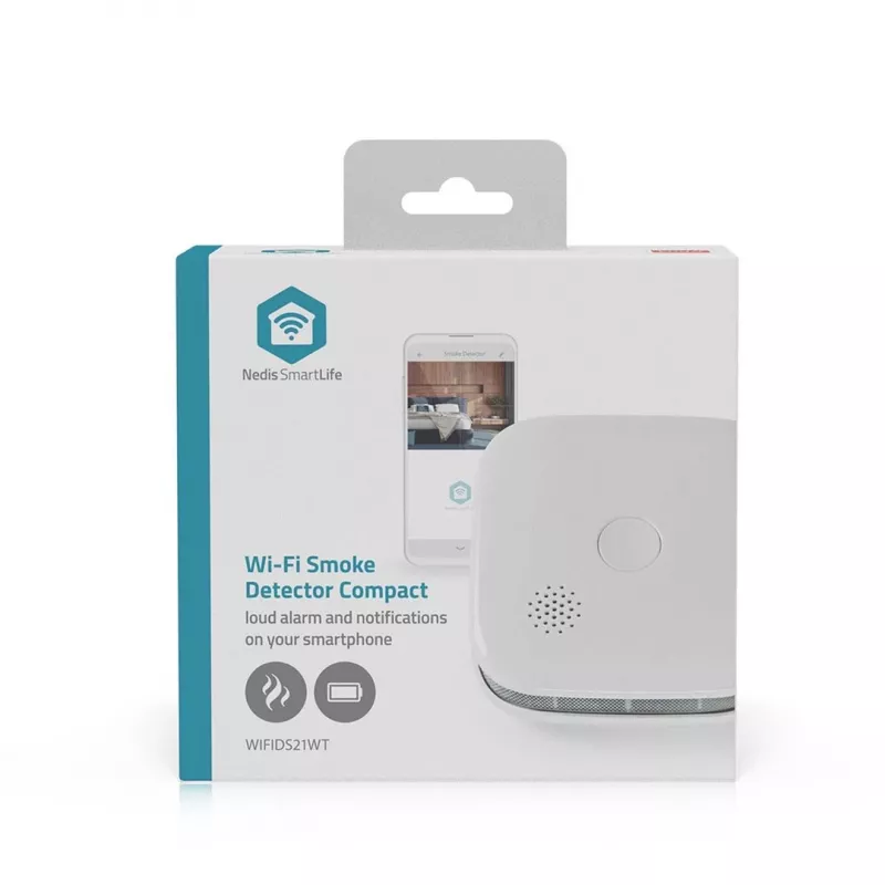 Detetor de fumo Nedis WIFIDS21WT sensor de fumo inteligente Wi‑Fi para segurança doméstica