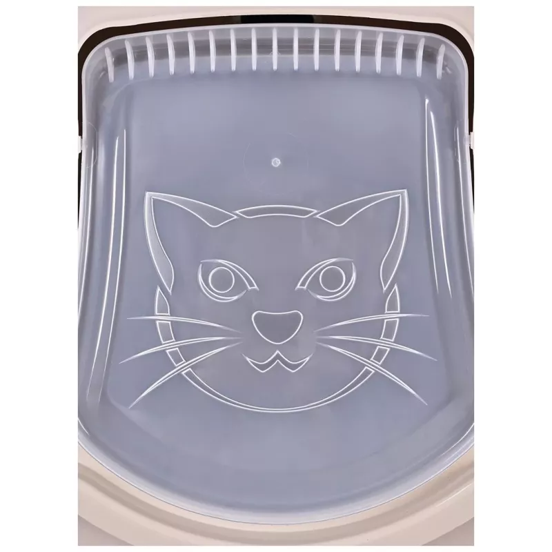 Caixa de areia para gatos DIAMENTIQ BAYA, plástico, portas reversíveis, 55,5×40×38,7 cm, bege