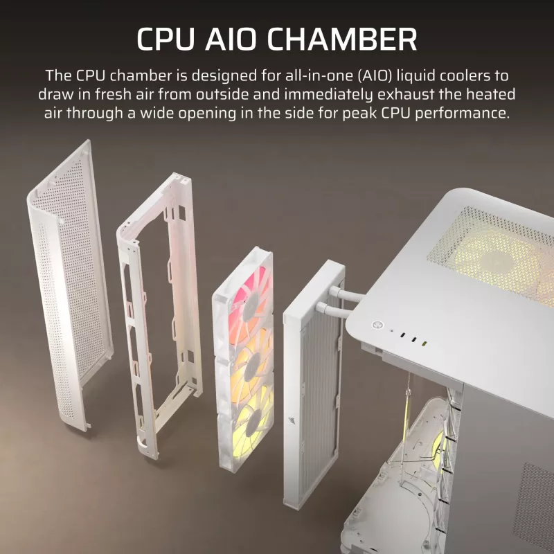 Caixa de PC Corsair AIR 5400 RS-R ARGB Midi Tower Branco