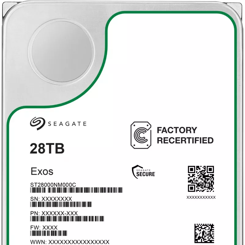 Seagate Exos ST28000NM000C-FR disco rígido de 28 TB SATA-600, 7200 rpm, Factory Refurbished