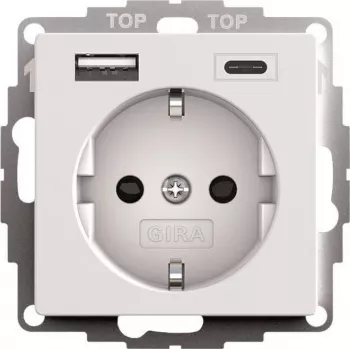 gira fonte de alimentação USB SCHUKO 2f System 55 modelo 245927