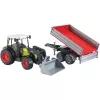 Trator de brinquedo Bruder Claas Nectis 267 F com atrelado basculante