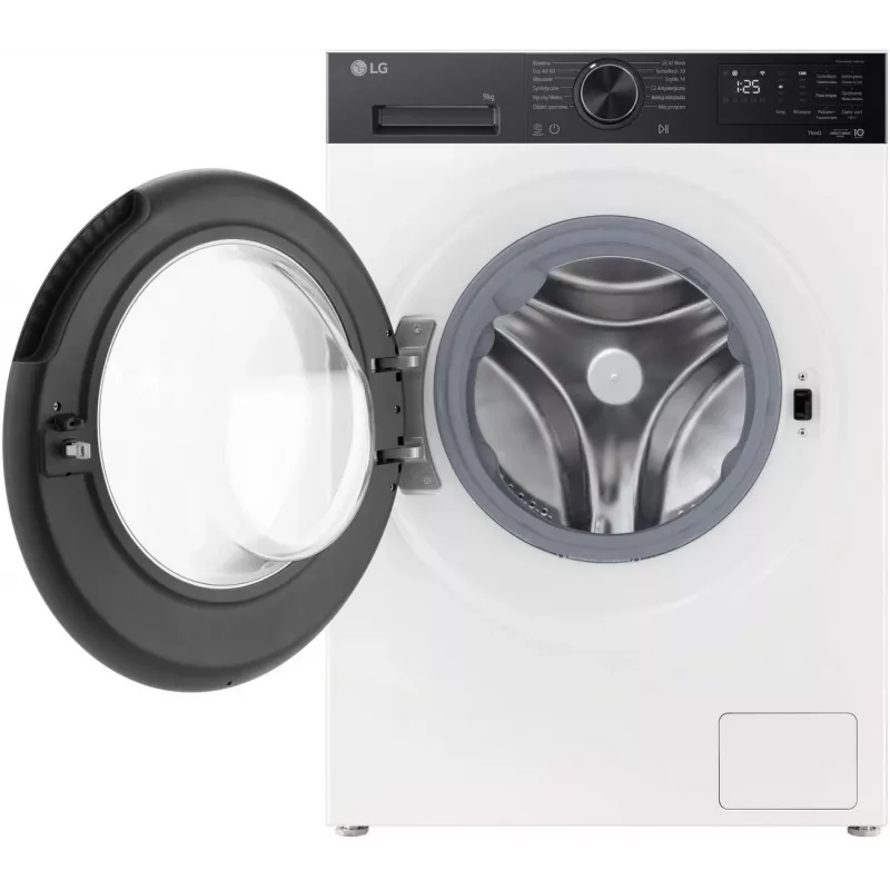 Máquina de lavar LG | F2X50S9THB | Classe de eficiência energética A | Carga frontal | Capacidade de lavagem 9 kg | 1200 rpm | Profundidade 48 cm | Largura 60 cm | LED | Função vapor | Acionamento direto | W