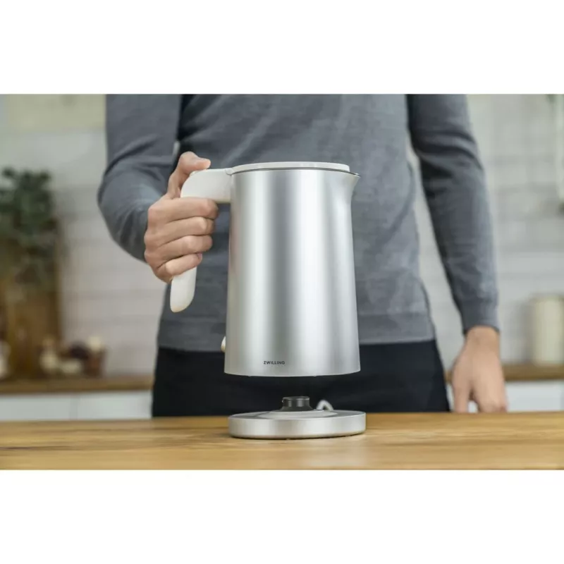 Chaleira elétrica ZWILLING 1 l 1850 W aço inoxidável, base 360°, função de manutenção de temperatura