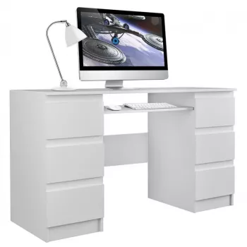Secretária de computador e shop KUBA BIEL MAT, direita, tampo retangular em aglomerado, 1300×510×760 mm