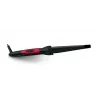 Esperanza SALMA EBL007 modelador de cabelo cónico, cilindro de cerâmica 13–25 mm, 25 W, cabo giratório de 1,7 m, preto/rosa