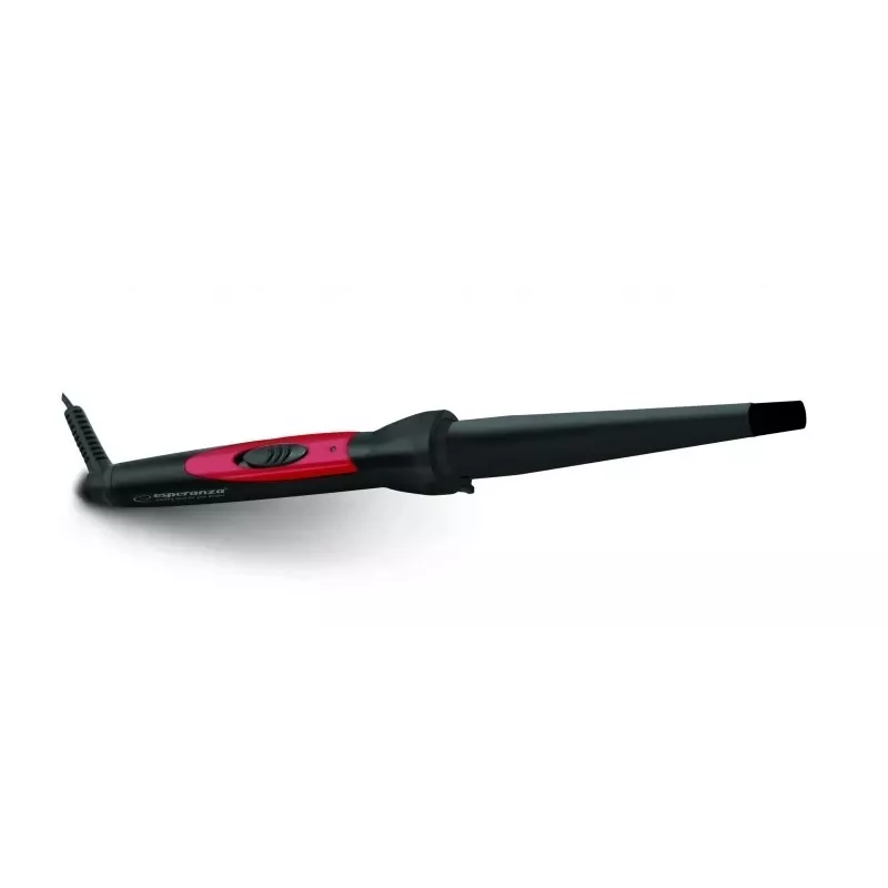 Esperanza SALMA EBL007 modelador de cabelo cónico, cilindro de cerâmica 13–25 mm, 25 W, cabo giratório de 1,7 m, preto/rosa
