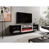 Móvel de TV POLO 180x33x39 preto + lareira branca