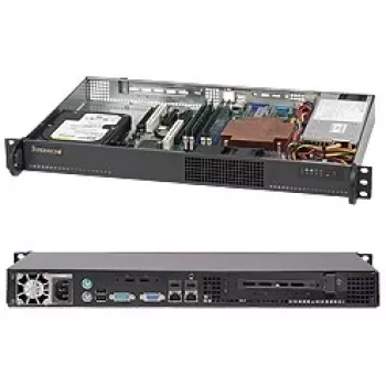 Supermicro - SuperChassis 510-203B (preto) - montagem em rack 1U - micro ATX 200 Watt preto