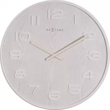NeXtime 3096WI - Relógio de parede - Relógio de quartzo - Redondo - Branco - Madeira - Madeira