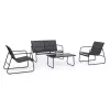 Conjunto de mobiliário de jardim Extralink BLACK FOREST têxtil duas cadeiras + espreguiçadeira + mesa dobrável preto L-0358 conjunto de mobiliário de exterior