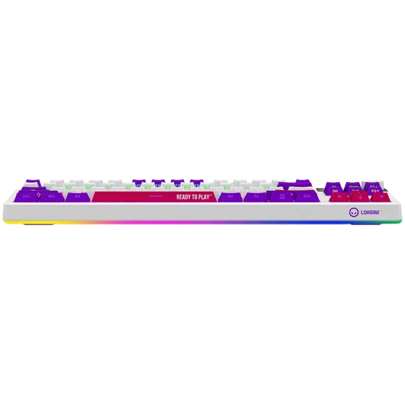 LORGAR KBP70TKLW, Teclado de gaming mecânico TKL sem fios Pro, branco, layout EN