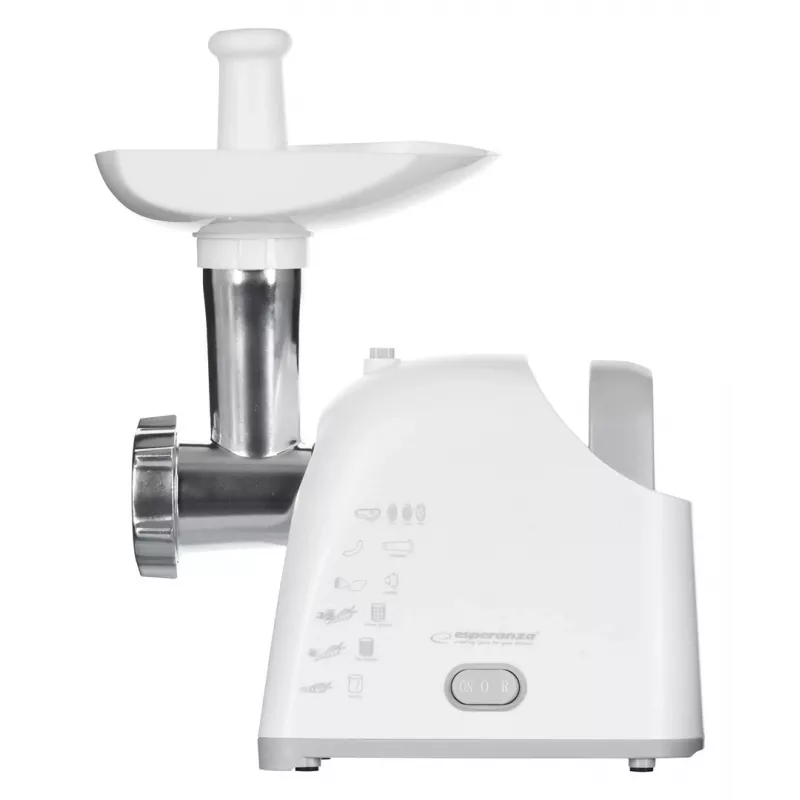 Picadora de carne ESPERANZA EKM033, 2200 W, branco, lâmina de aço inoxidável, marcha atrás, acessório para salsichas, acessório kebbe