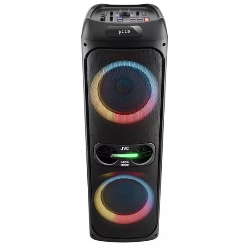 Altifalante portátil de festa JVC XS-EP624B — preto, a pilhas, Bluetooth