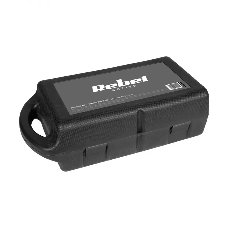REBEL ACTIVE halteres ajustáveis em mala 15 kg com barra de halteres