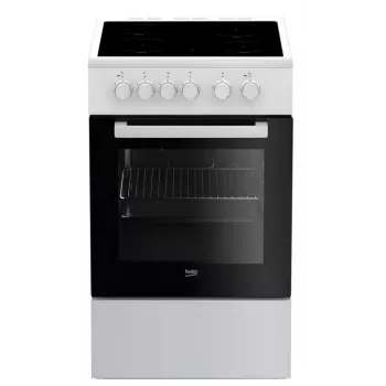Fogão Beko FSS57000GW fogão de pé elétrico placa vitrocerâmica preto, branco