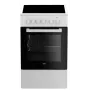 Fogão Beko FSS57000GW fogão de pé elétrico placa vitrocerâmica preto, branco