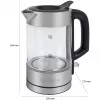 ProfiCook PC-WKS 1229 G chaleira 1 L 1600 W aço inoxidável, transparente