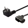 Cabo de alimentação SAVIO CL-116 — 1,8 m, preto, ficha de alimentação angular tipo C para IEC C13 angular, 3 condutores 0,5 mm²