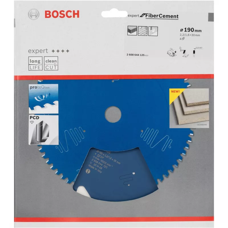 Disco de serra circular Expert para fibrocimento 190 mm 4T furo 20 mm para serras circulares manuais