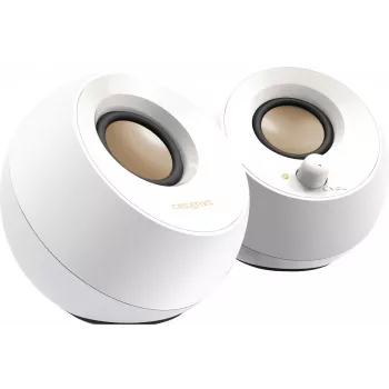 Altifalantes estéreo de secretária Creative Pebble 2.0, branco