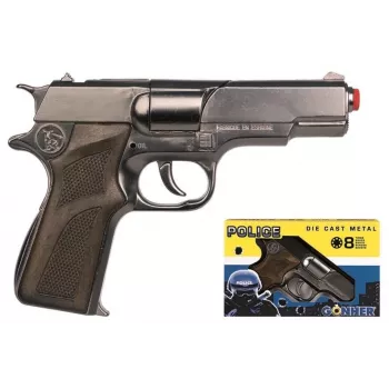 Pistola de polícia em metal Pulio GONHER 125/0 155125/0 — pistola de brinquedo em metal, modelo 125/0