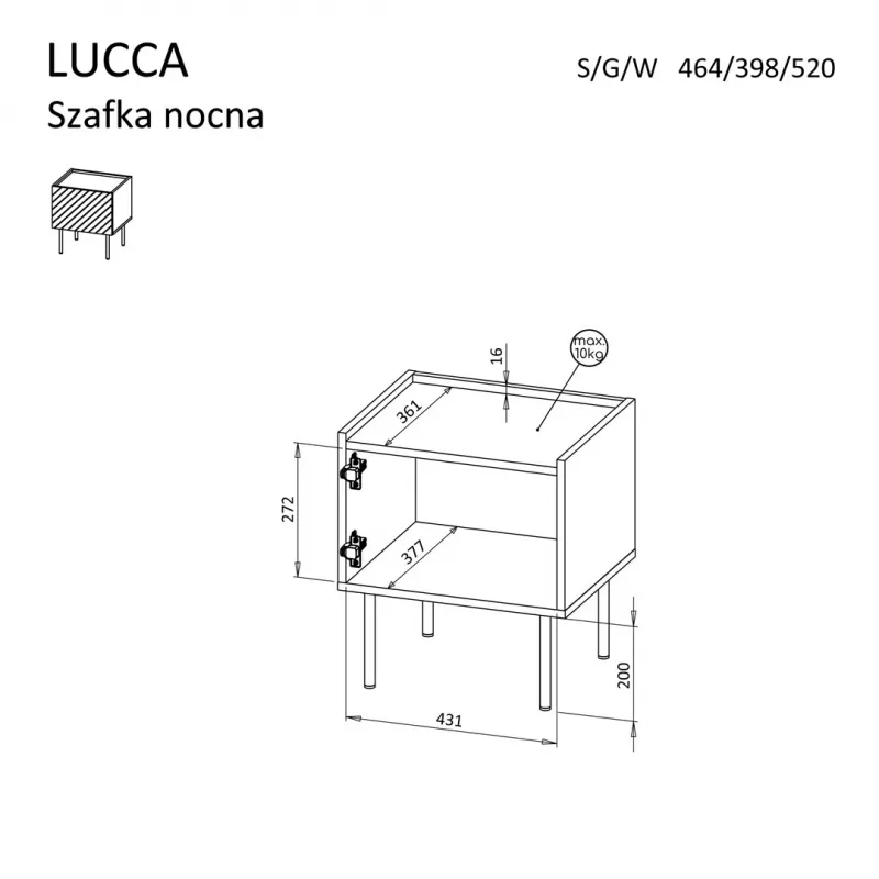 Mesa de cabeceira Cama LUCCA 2 unid. 47x40x52 cm branco MDF/aglomerado