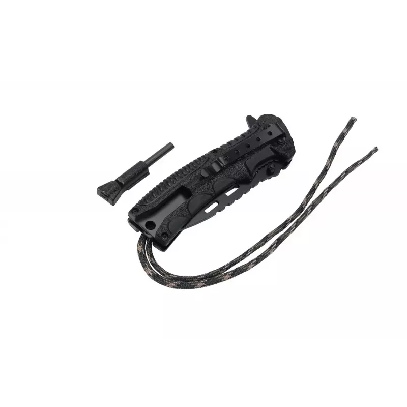 Faca de sobrevivência AZYMUT Survival Fire Starter — faca de camping de lâmina fixa com pedra de fogo integrada