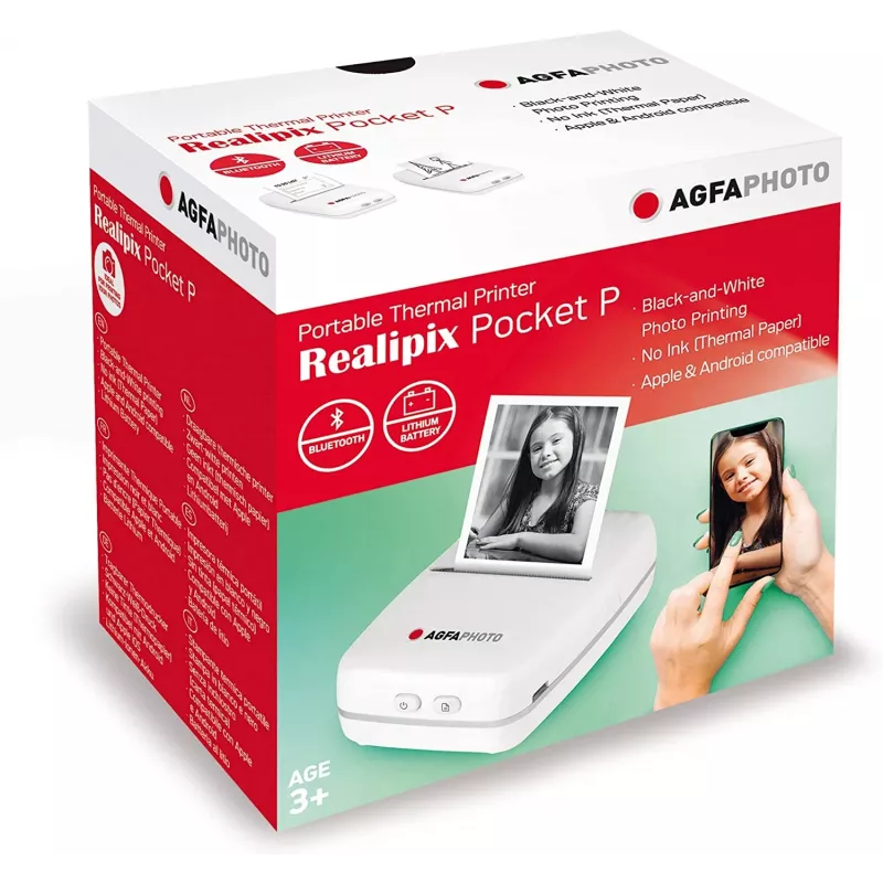Impressora AgfaPhoto Realpix Pocket P térmica branca