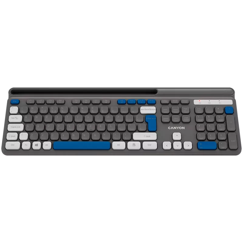 Teclado sem fios CANYON HKB-W03 cinzento – design compacto, alimentado por pilhas AAA, modelo CNS-HKBW03DG