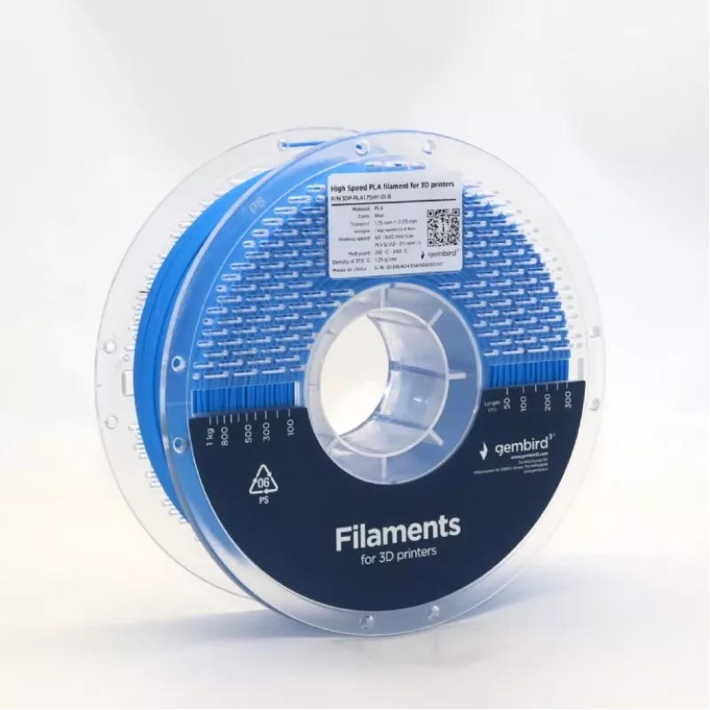 Filamento para impressão 3D Gembird PLA 1,75 mm Azul 1 kg bobina
