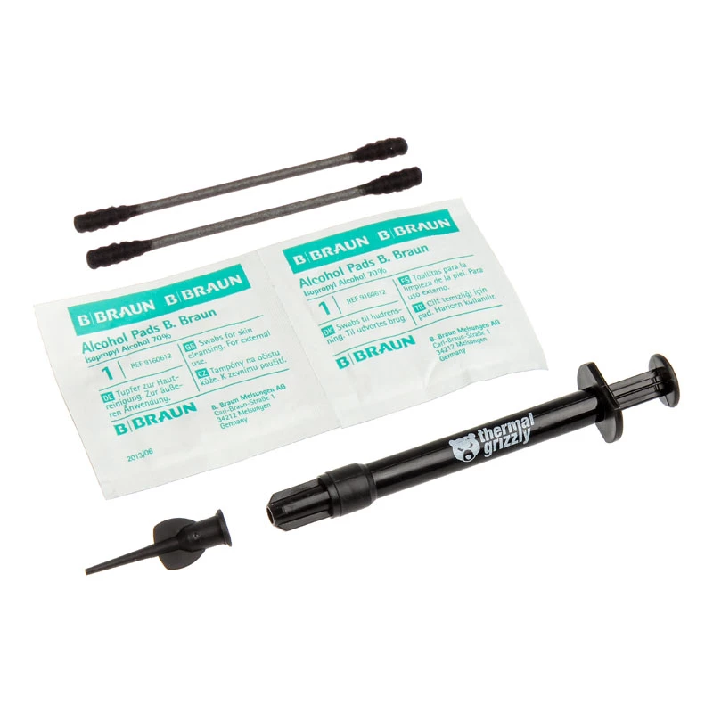 Thermal Grizzly | Pasta térmica Conductonaut 1g | Universal | Condutividade térmica: 73 W/mK; Viscosidade: 0,0021 Pas; Densidade: 6,24 g/cm³; Temperatura: -10 °C / +140 °C; Conteúdo: 1g