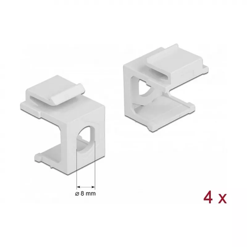 Delock - Módulo de entrada (vazio) - branco - 1 porta (pack de 4) (86819)