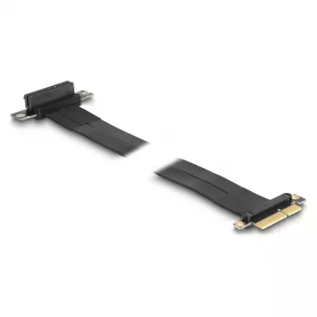 Placa riser DeLOCK PCI Express x4 conector macho para slot x4 90° angular com cabo 60 cm