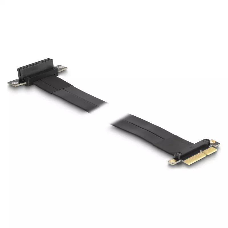 Placa riser DeLOCK PCI Express x4 conector macho para slot x4 90° angular com cabo 60 cm
