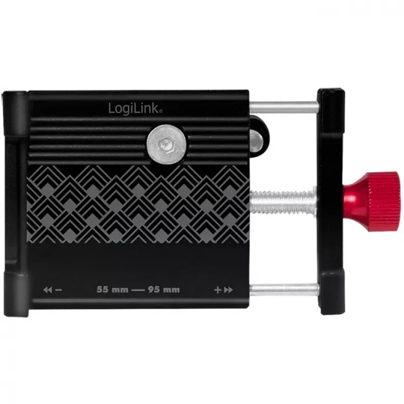 Suporte para smartphone de bicicleta LogiLink, fixo, preto/vermelho liga de alumínio de alta qualidade, adequado para dispositivos móveis - 1 unid. (AA0146)