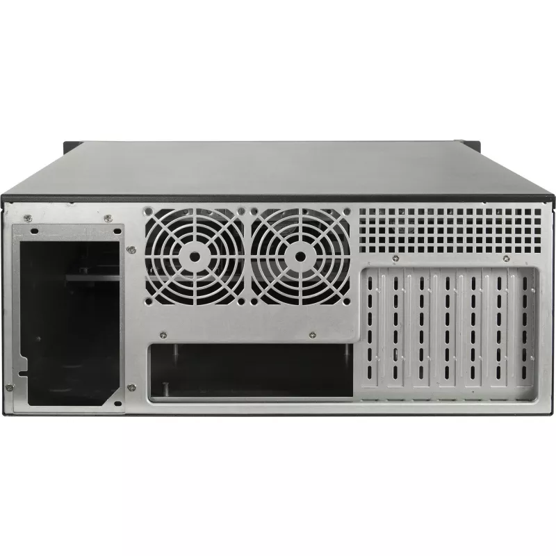 Caixa rackmount INTER-TECH IPC 4U-4508 preto — chassis 4U para servidor/PC, rackmount