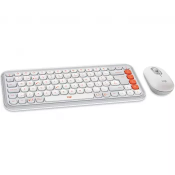 Logitech POP Icon Combo Bluetooth QWERTZ Suíço Laranja Branco Rato