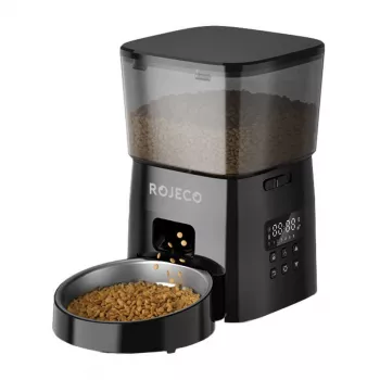 Comedouro automático Rojeco RWSQ-02 capacidade 2L, porcionamento programável, controlo por botões