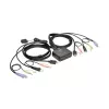 Eaton Tripp Lite series comutador KVM USB/HD de 2 portas com áudio/vídeo, cabos e partilha de periféricos USB - comutador KVM/áudio/USB - 2 x KVM/áudio/USB - 1 utilizador local - Deskt