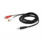 Equip 147093 cabo de áudio, 2 x RCA fêmea para 3,5 mm macho, 2,5 m, preto
