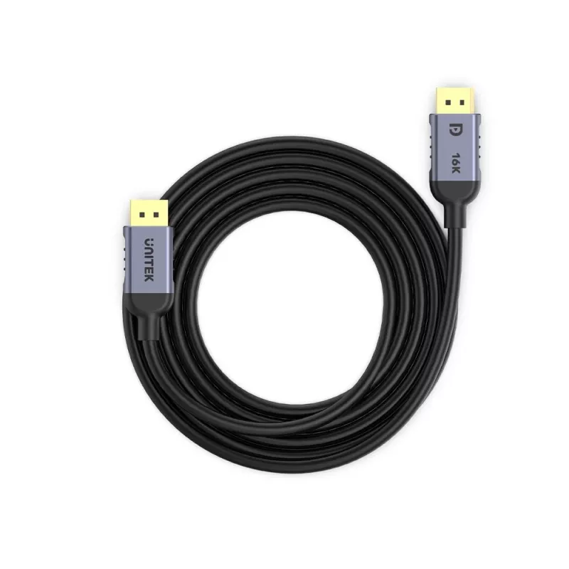 Unitek C1626GY01-1.5M cabo DisplayPort 2.1, 8K@120Hz, 1,5 m, preto/cinzento
