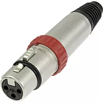 Conector fêmea XLR Neutrik, reto, número de polos: 3, prateado, NC3FXS, 1 unid. (NC3FXS)