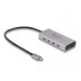 Hub USB DELOCK 10 Gbps Type-C 4 portas PD 85W cabo 30cm