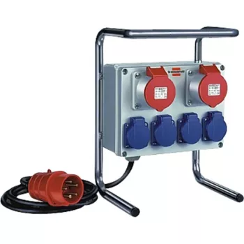 Extensão de energia Brennenstuhl 1153750 2m 6 tomadas AC preto azul vermelho prateado