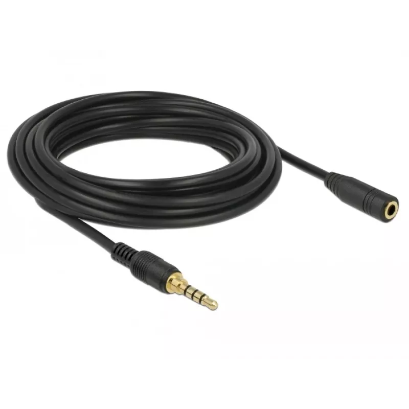 Cabo de áudio DeLOCK 85635 3,5 mm macho para fêmea 5 m preto