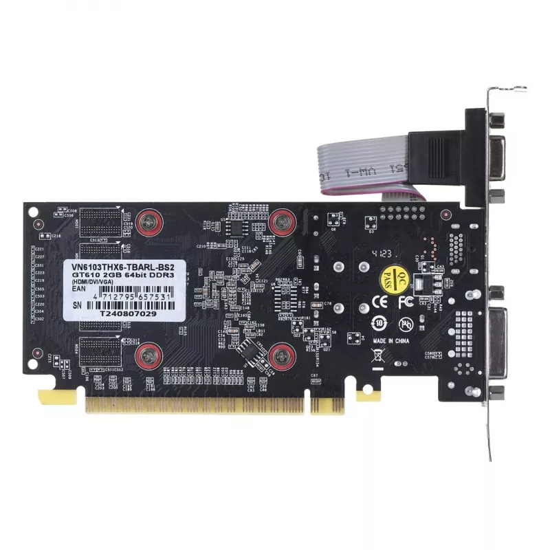 Placa gráfica BIOSTAR GeForce GT 610 — 2 GB GDDR3, 64 bits, PCIe x16, 700 MHz