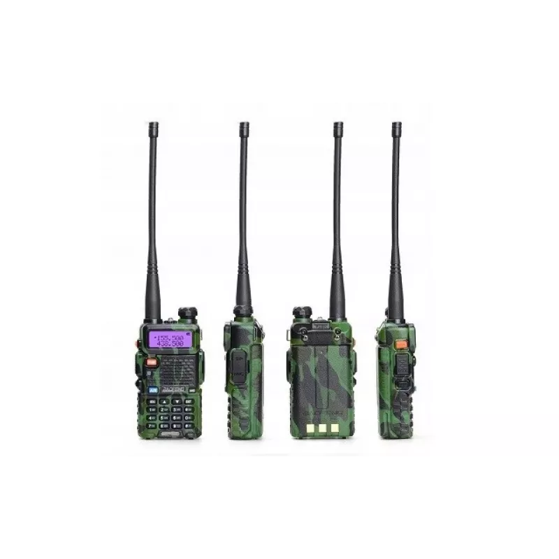 Rádio bidirecional portátil Baofeng UV-5R 5W HT camuflado — FM dual-band, 5 W, bateria de 1800 mAh