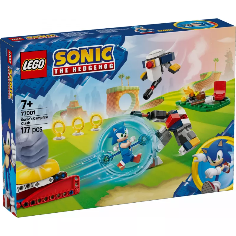 Brinquedo de construção LEGO Sonic the Hedgehog 77001 conjunto Campfire Showdown, 177 peças, 1 minifigura, idade 7+
